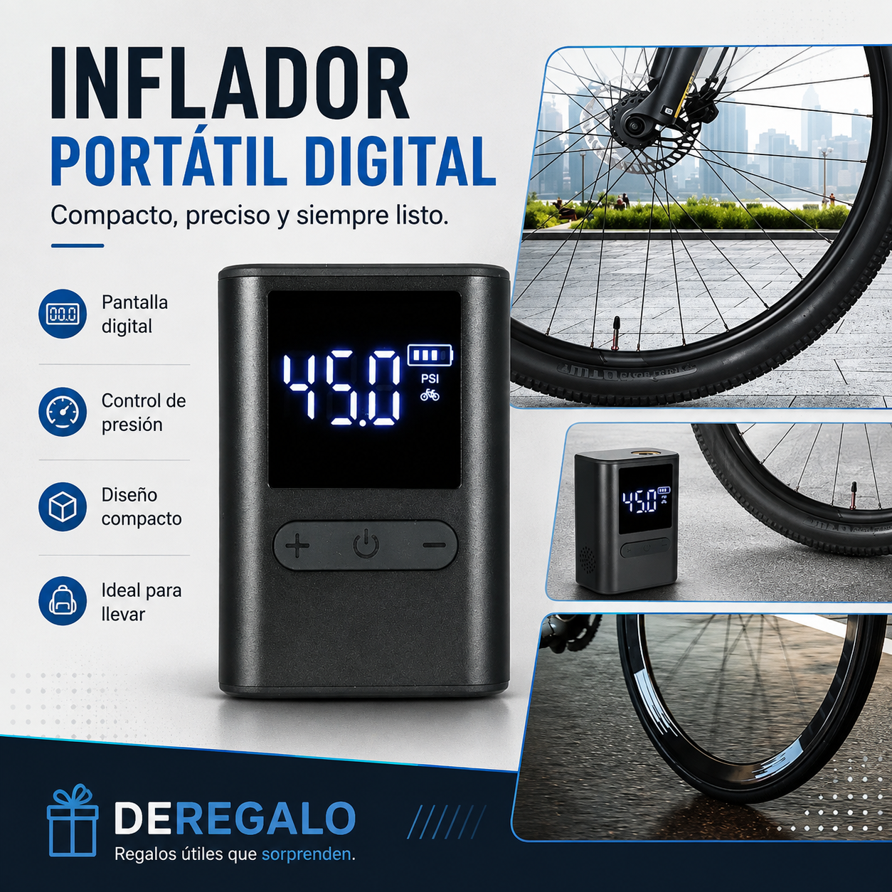 Inflador Portátil de biciletas