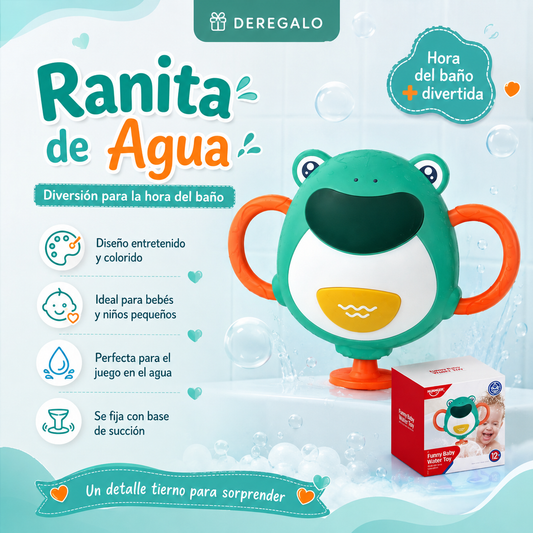 Juguete lanza agua con forma de ranita para la tina
