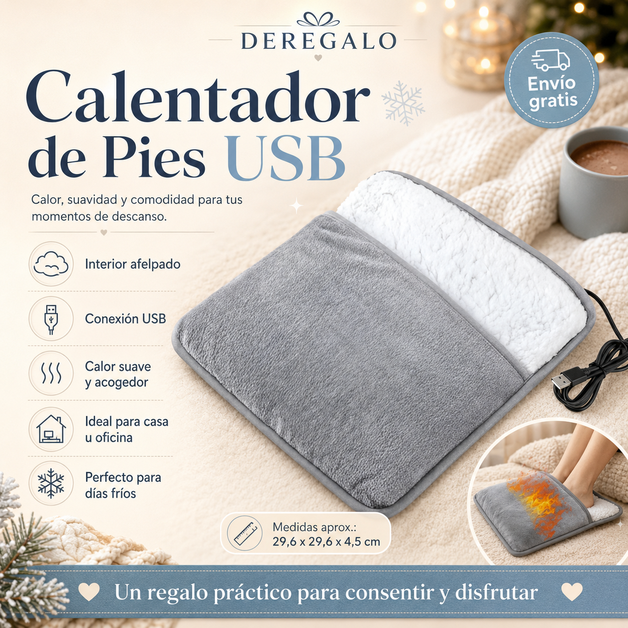 Calienta Pies Eléctrico Arcashopping USB