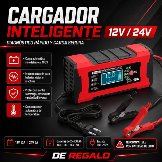 Cargador De Bateria Para Coche 12v