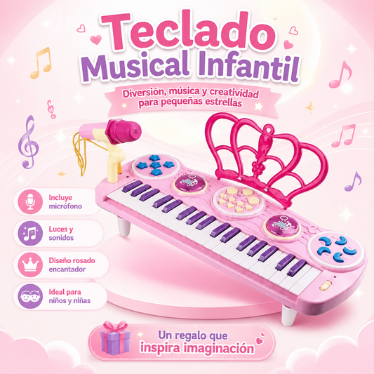 Piano de juguete Princesa de 44 teclas para niñas