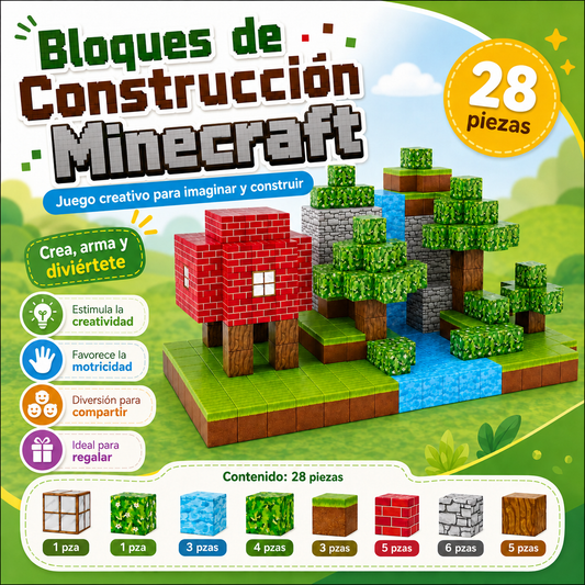 Set de bloques armables magnéticos Minecraft
